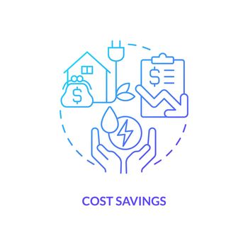 Cost savings blue gradient concept icon