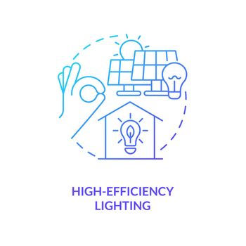 High efficiency lighting blue gradient concept icon