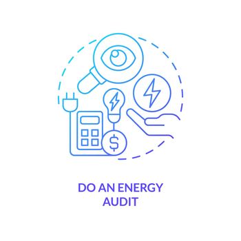 Do energy audit blue gradient concept icon