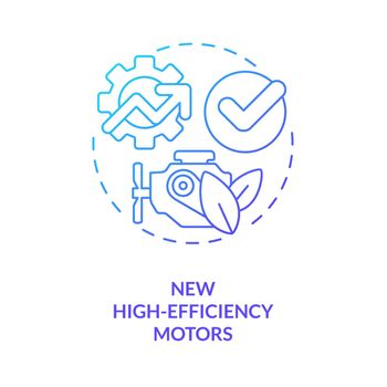 New high efficiency motors blue gradient concept icon