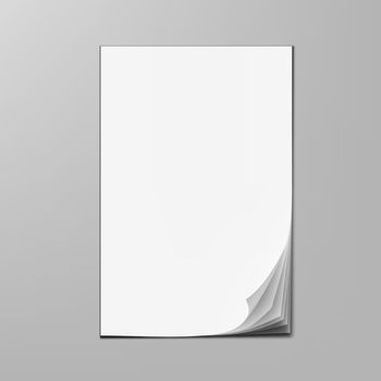 3D Stack Of Papers With Shadow On Background