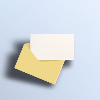 Open Envelope With Clear White Card Isolated