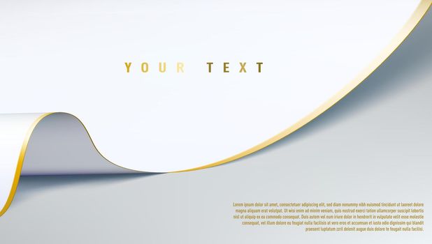 White Paper With Golden Edge Clear Background