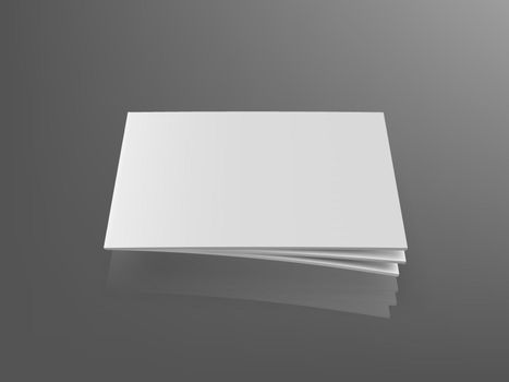 Flying White Book Or Magazine With Blank Cover
