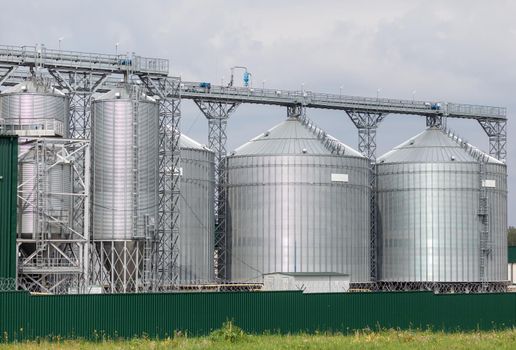 Modern large granary agro silos elevator on agro-processing