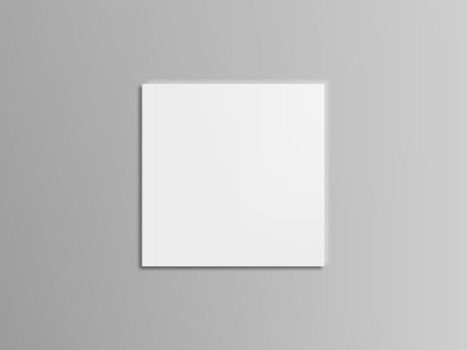 Realistic Blank Square Brochure On Grey Background