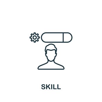 Skill icon. Monochrome simple Brain Process icon for templates, web design and infographics
