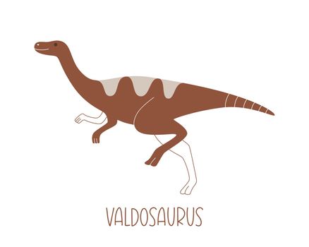 Simple brown isolated dinosaur valdosaurus.