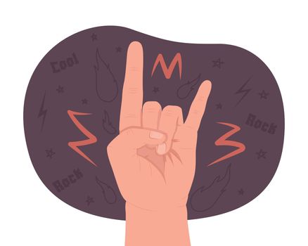 Sign of horns 2D vector isolated illustration