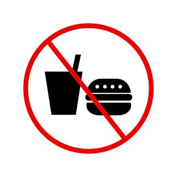 No fast food. Junk food prohibited. Vector.
