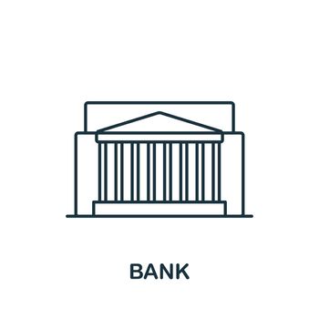 Bank icon. Monochrome simple icon for templates, web design and infographics