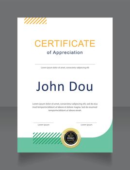 Event organizator appreciation certificate design template