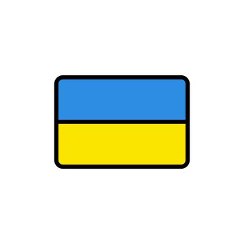 Ukrainian flag. pray for Ukraine blue and yellow outline filled icon. i stand with Ukraine. peace for Ukraine. stop war in Ukraine