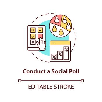 Conduct social poll concept icon