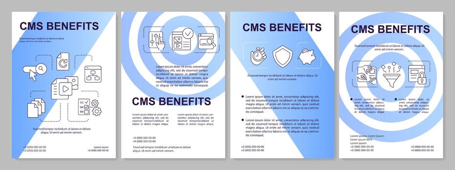 CMS advantages blue gradient brochure template
