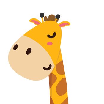 Animal head giraffe flat vector