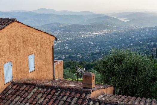 Old typical provencal house with the valley and lake view