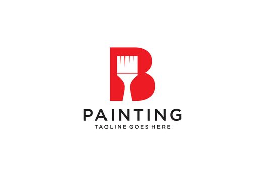 Letter B for paint logo, paint services logo, paint logo vector
