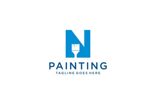 Letter N for paint logo, paint services logo, paint logo vector