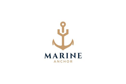 Letter Y monogram, Anchor logotype. Logo of yacht club, maritime emblem.