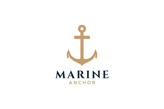 Letter T monogram, Anchor logotype. Logo of yacht club, maritime emblem.