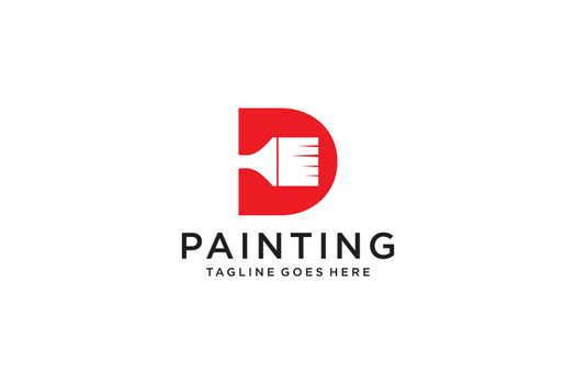 Letter D for paint logo, paint services logo, paint logo vector