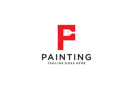 Letter F for paint logo, paint services logo, paint logo vector