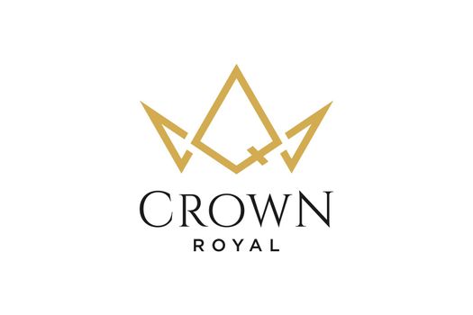initial logo letter Q with crown vector symbol illustration design