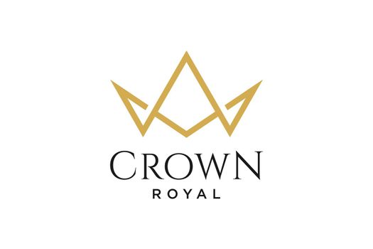 initial logo letter A with crown vector symbol illustration design