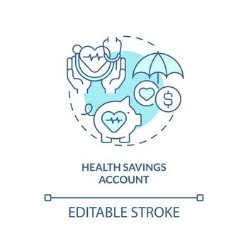 Health savings account turquoise concept icon