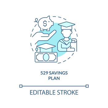 State run savings plan turquoise concept icon