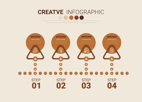 Infographics template with 4 labels, Can be used for workflow layout, diagram, business step .