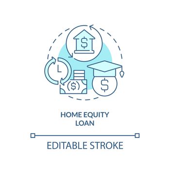 Home equity loan turquoise concept icon
