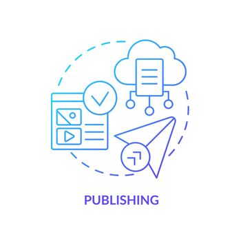 Publishing blue gradient concept icon