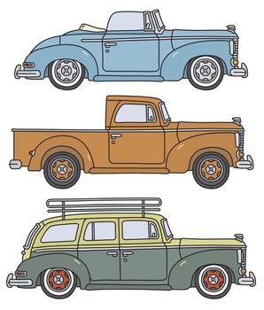 Three classic cars