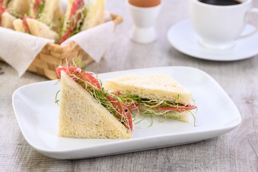 Microgreens sprouts sandwich-healthy food