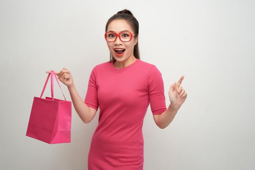 Shopping woman holding shopping bag