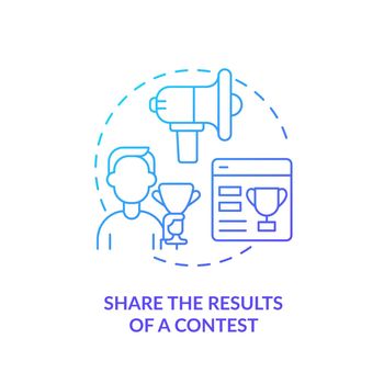 Share results of contest blue gradient concept icon