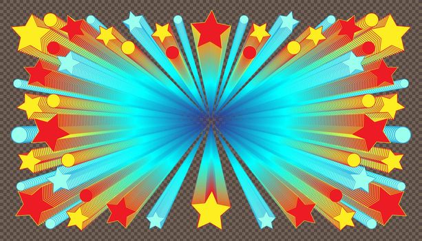 star circle object blend colorful retro style. plaid brown color background. vector illustration eps10