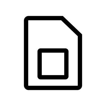 Simple SIM card icon. Microchip for cellular communication. Vector.