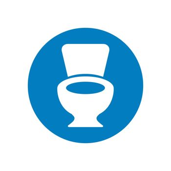 Round toilet icon. Washroom symbol. Vector.