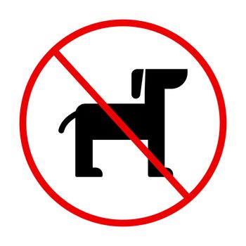 No dogs allowed. No animals allowed. Editable vector.