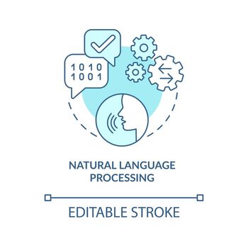 Natural language processing turquoise concept icon