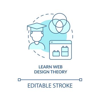 Learn web design theory turquoise concept icon