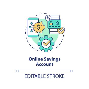 Online savings account concept icon