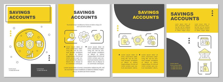 Savings accounts yellow brochure template