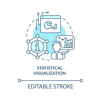Statistical visualization turquoise concept icon