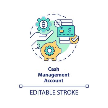 Cash management account concept icon