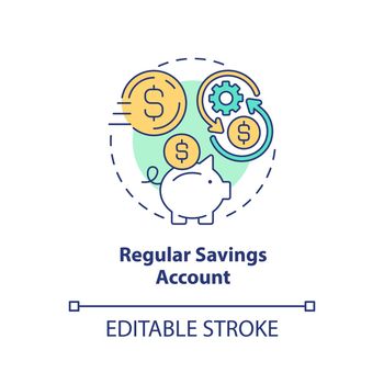 Regular savings account concept icon