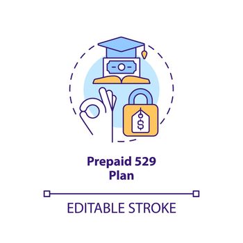 Prepaid federal plan concept icon